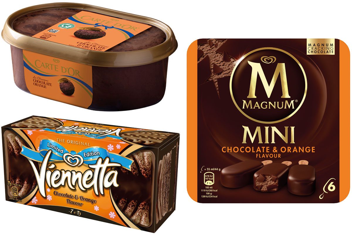 Chocolate orange ice cream range