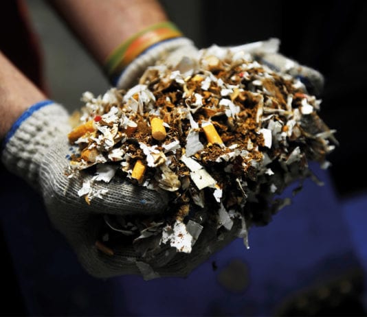 Taking down illicit traders Shredded illegal cigarettes