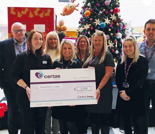 Major gift from Certas Certas christmas cheque