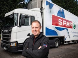 CJ Lang teams up with Brakes Man In Front Of Spar truck