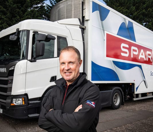 Spar Scotland takes to the TV Man In Front Of Spar truck
