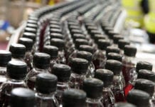 Bottles on a production line