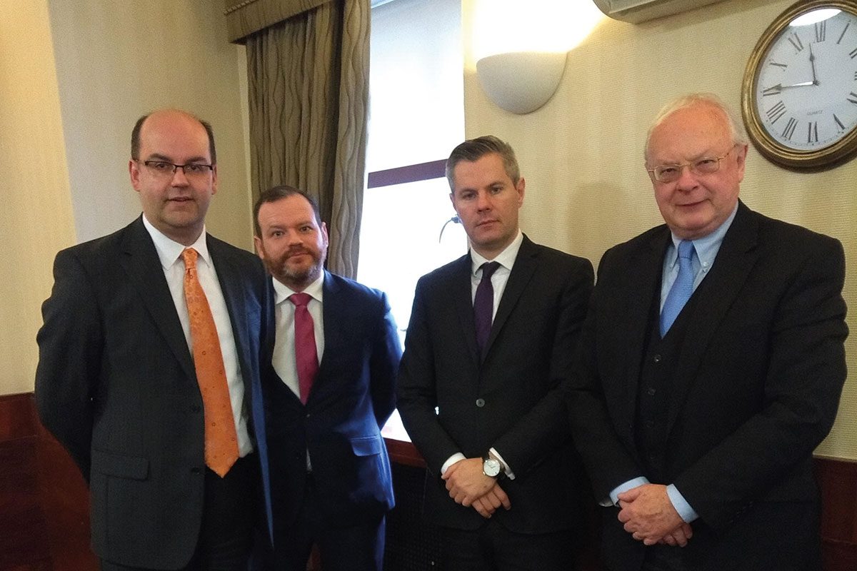(From left) David Lonsdale, Stuart Mackinnon, finance secretary Derek Mackay and Willie Macleod. 