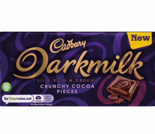 Created for a dark night in Cadbury darkmilk crunchy cocoa pieces