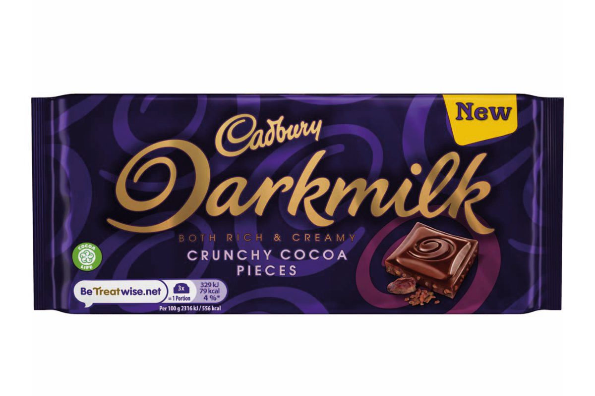 Cadbury darkmilk crunchy cocoa pieces