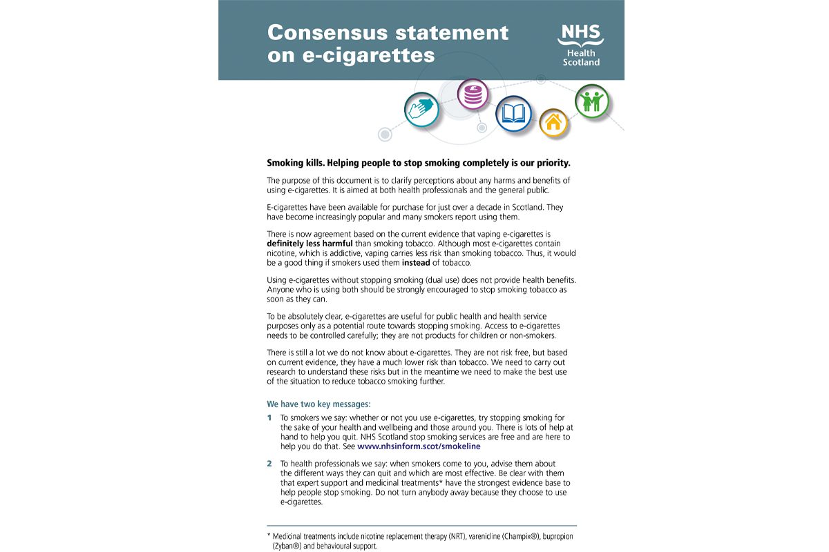 NHS e-cigarette consensus