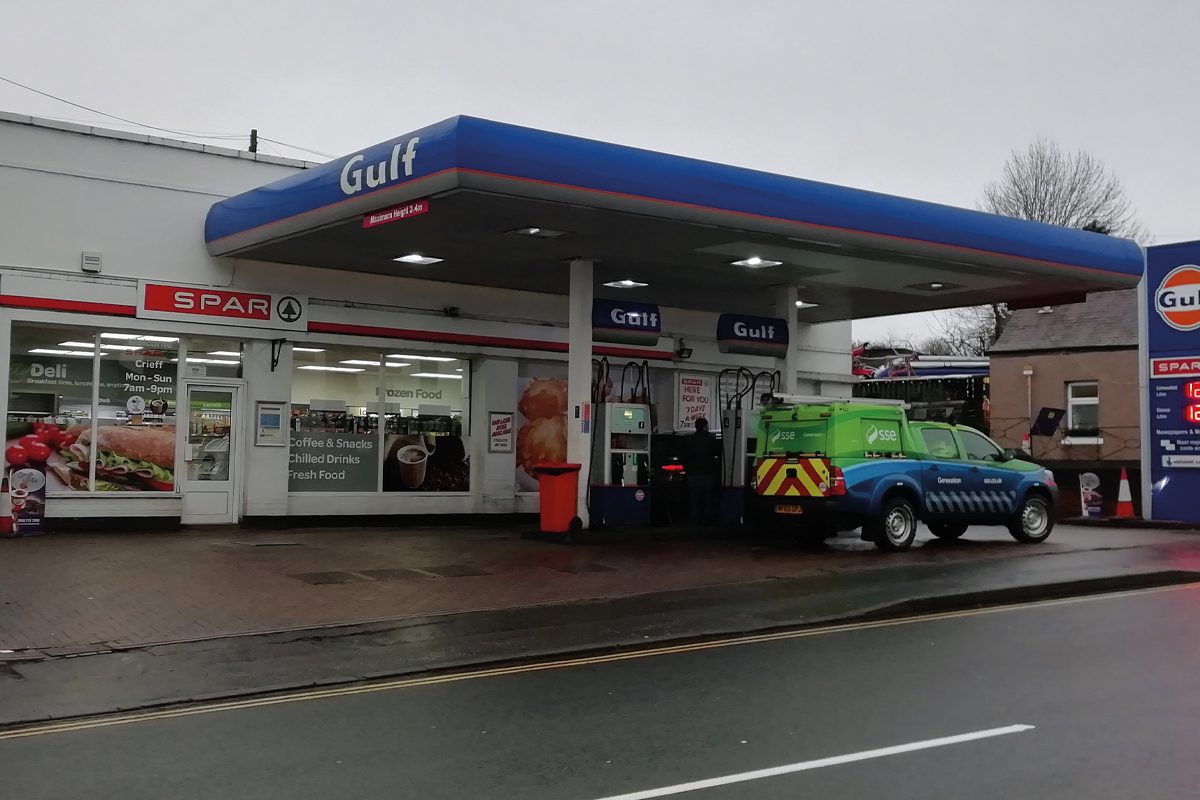 Spar and Gulf branded c-store forecourt Crieff Hydro