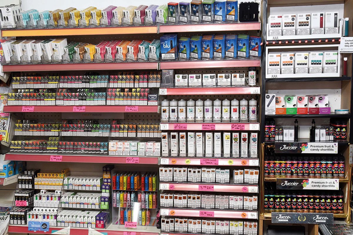 Vape stuff on shelf