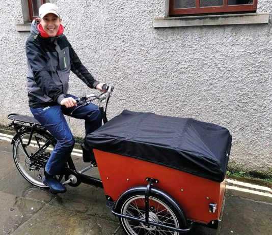 Bakery is on a roll Business-owner,-Karin-Jonsson-delivering-products-on-her-Babboe-Cargobike