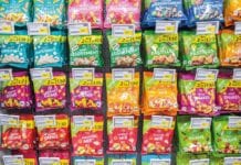 colourful packets of sweets