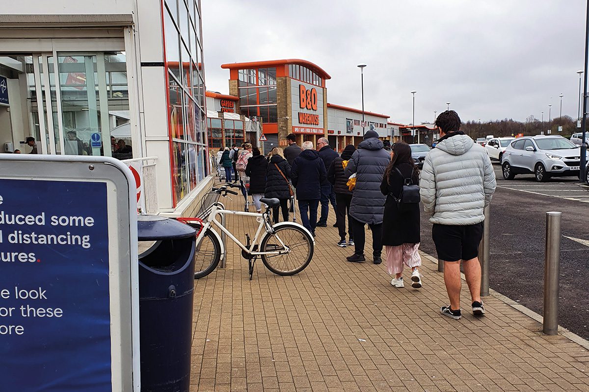 Queue at Tesco