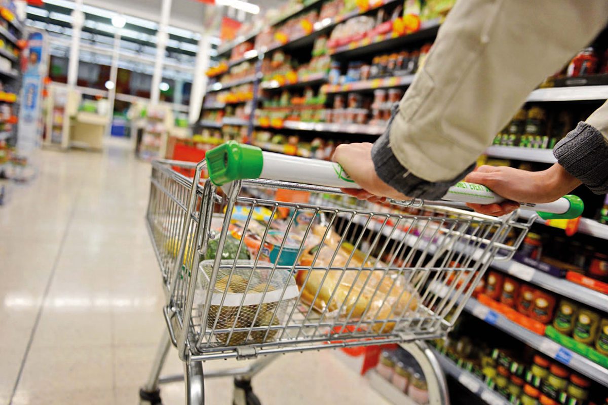 trolley in supermarket