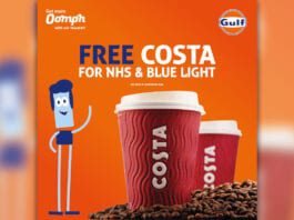 Fuel for NHS staff Free Costa for NHS and Blue Light staff