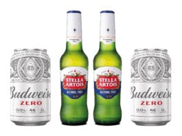 Booze-free beers Stella Artois and Budweiser alcohol-free beers