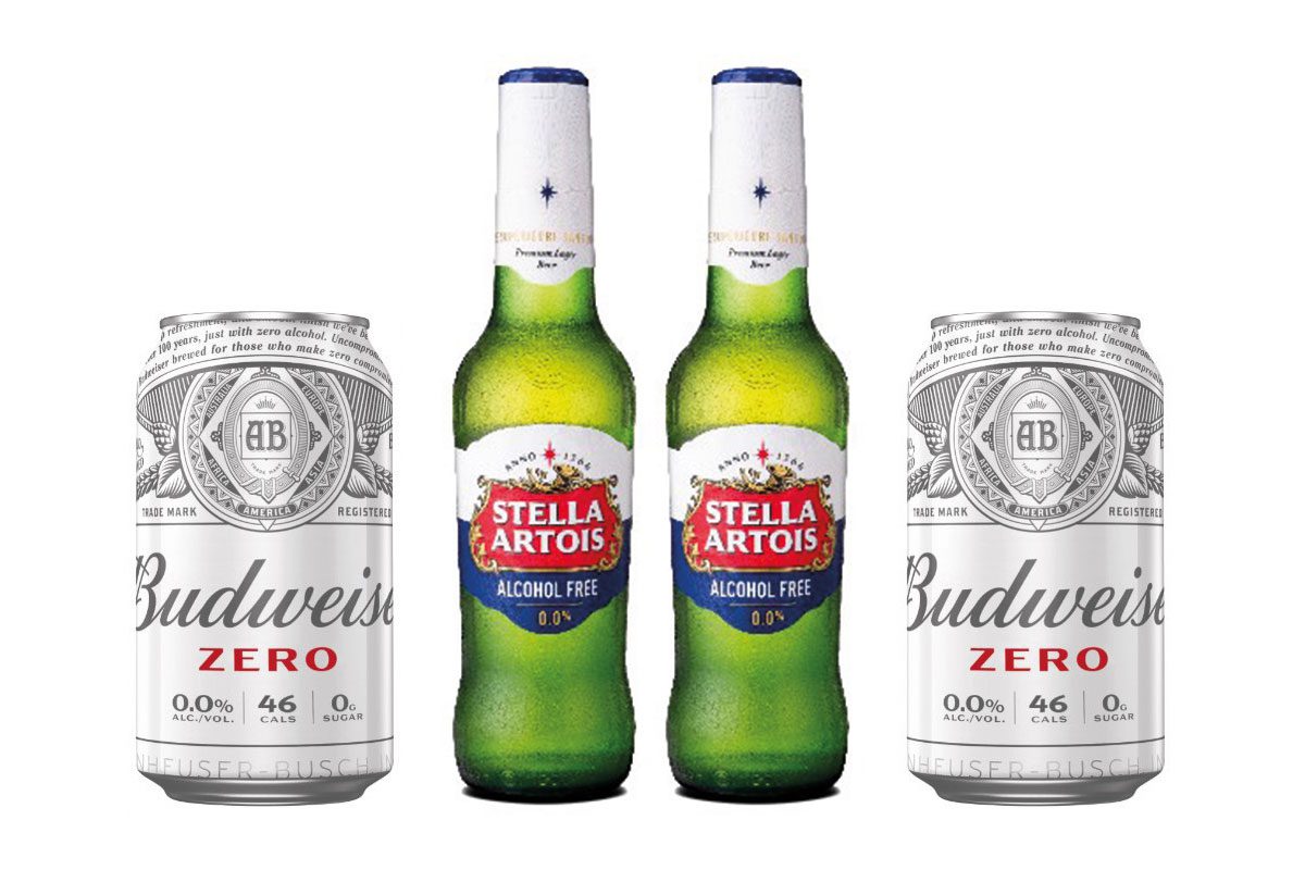 Stella Artois and Budweiser alcohol-free beers