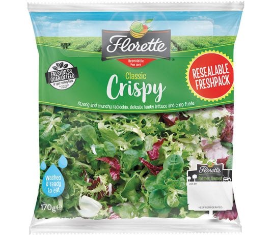 Pack seals the freshness in florette-crispy-salads