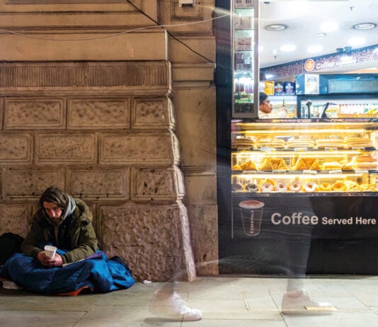 Helping the homeless homeless man