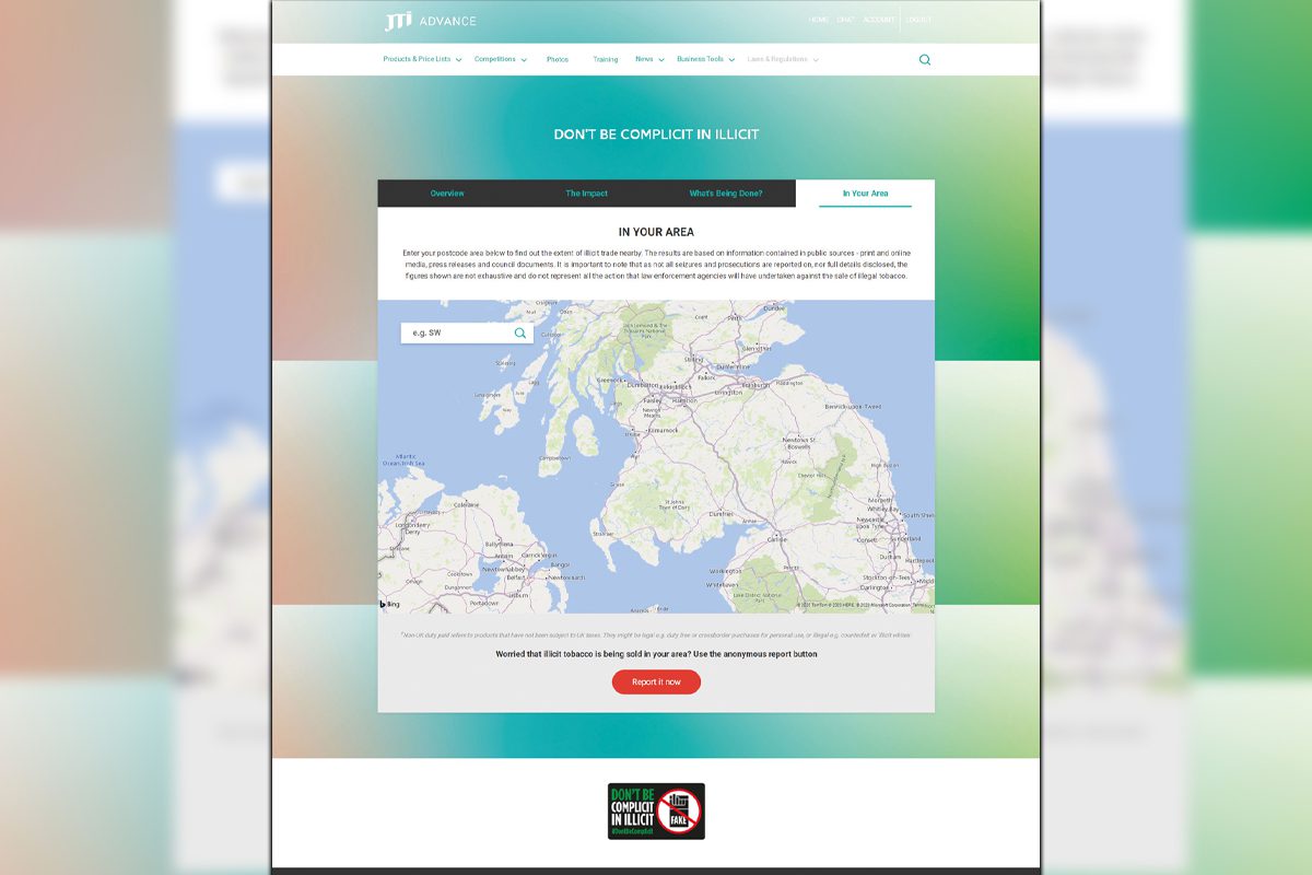 JTI Illicit trade postcode tracker