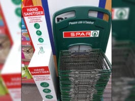 Spar’s sanitiser solution Spar hand sanitiser