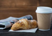 Croissant with coffee