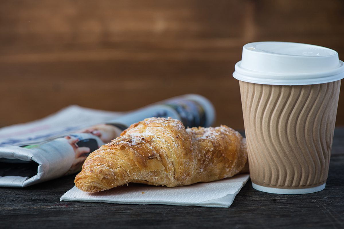 Croissant with coffee