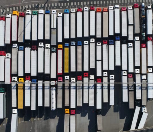 Looming chaos at Dover Lorries queuing at dock