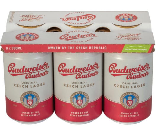 Budweiser Budvar trials paper Budvar cans sustainable packaging