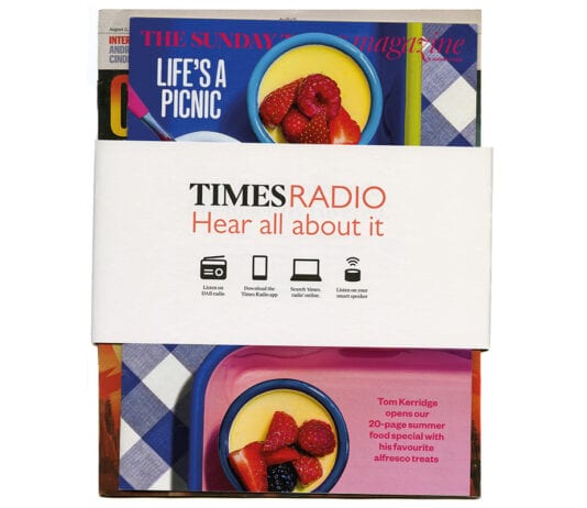 Times mags are ditching the plastic News UK paper band packaging