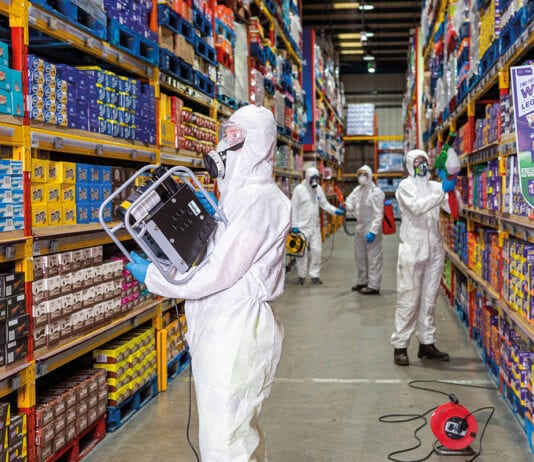 UWS invests in depot hygiene blitz Man defogging depot