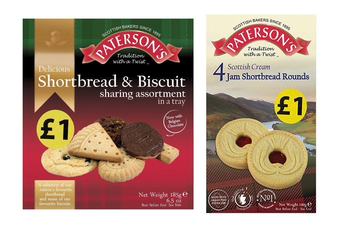 Paterson's shortbread packages