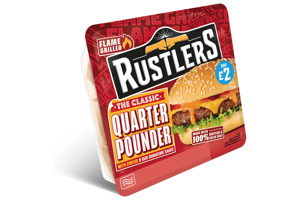 Rustlers Quarter Pounder burger packaging