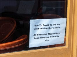 Covid-19 puts c-stores at centre of celebrations Covid closure sign on business