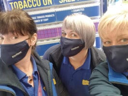 Keystore staff offered face covering with chain logo Keystore workers with branded face masks