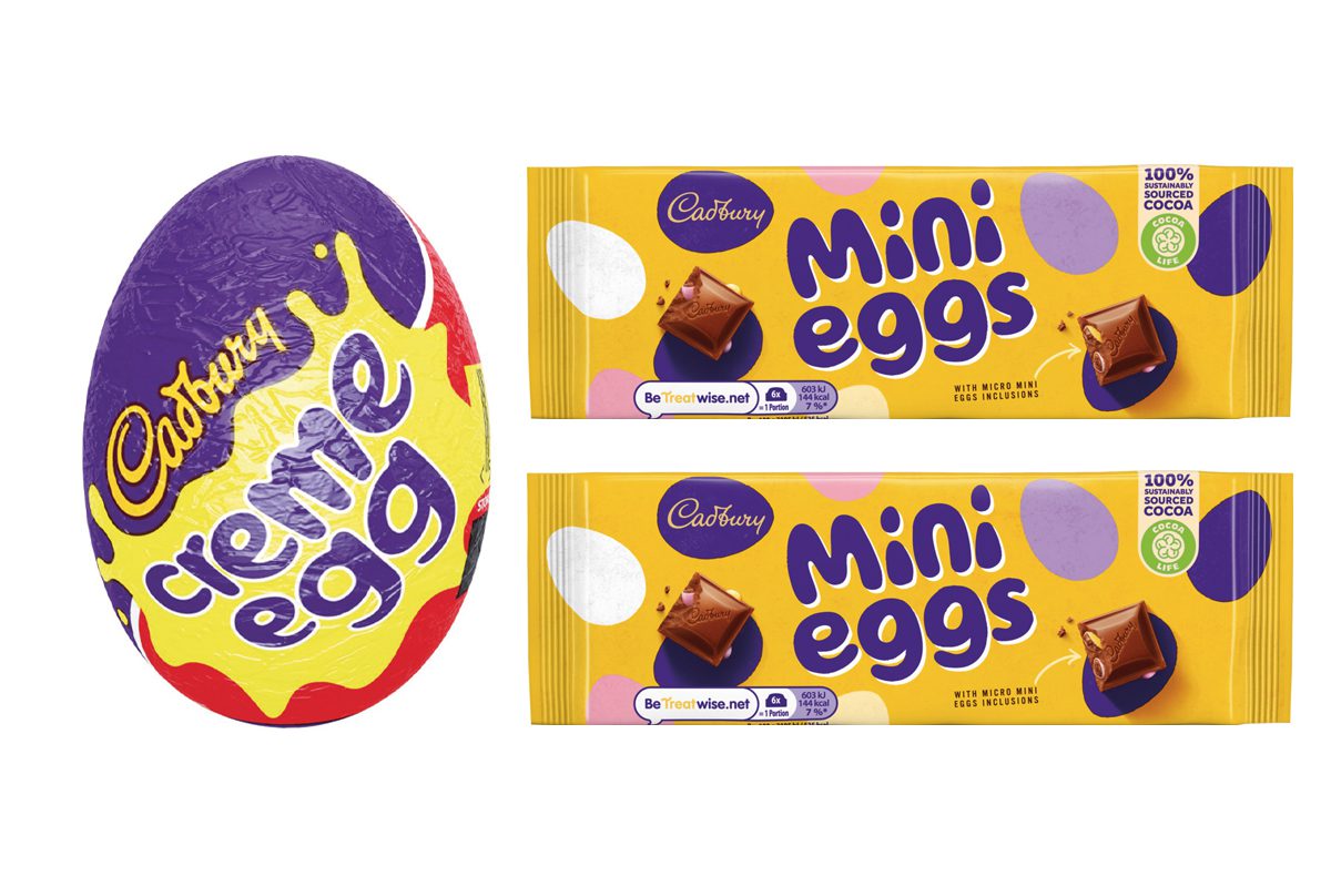 Creme eggs and mini eggs packs