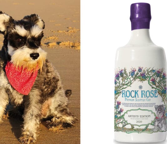 Good boy helps good cause Rock Rose dog mascot