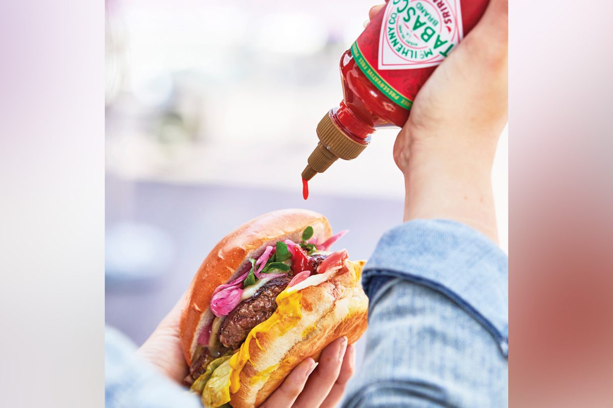 Tabasco with a burger