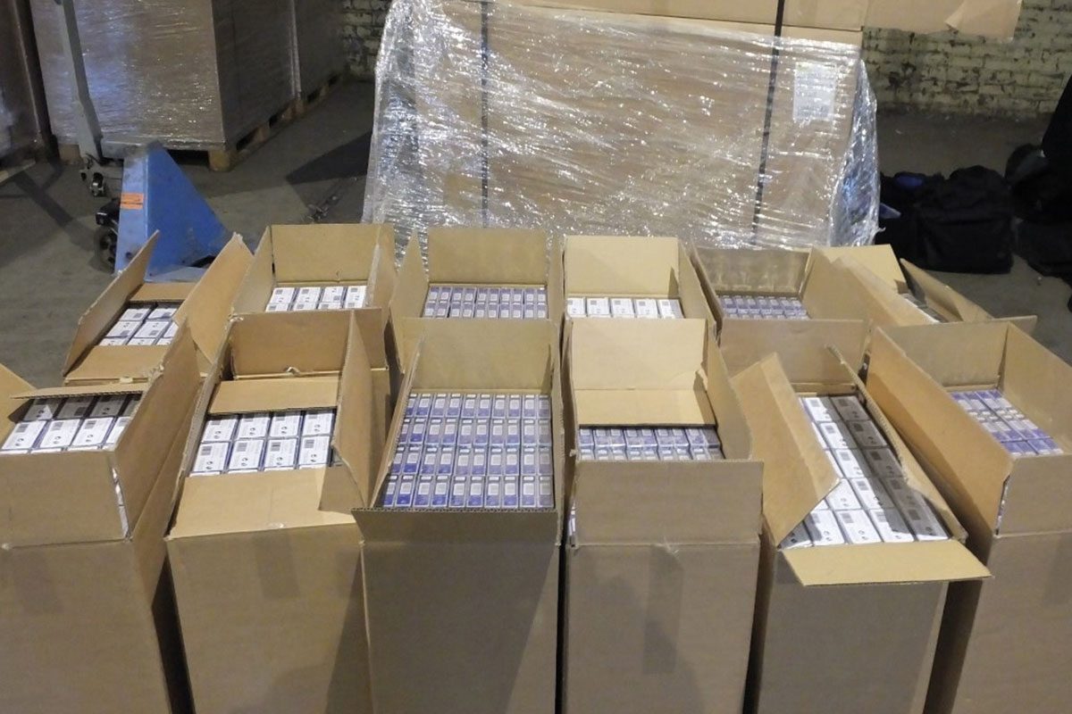 Cigarettes seized from a Glasgow wearhouse