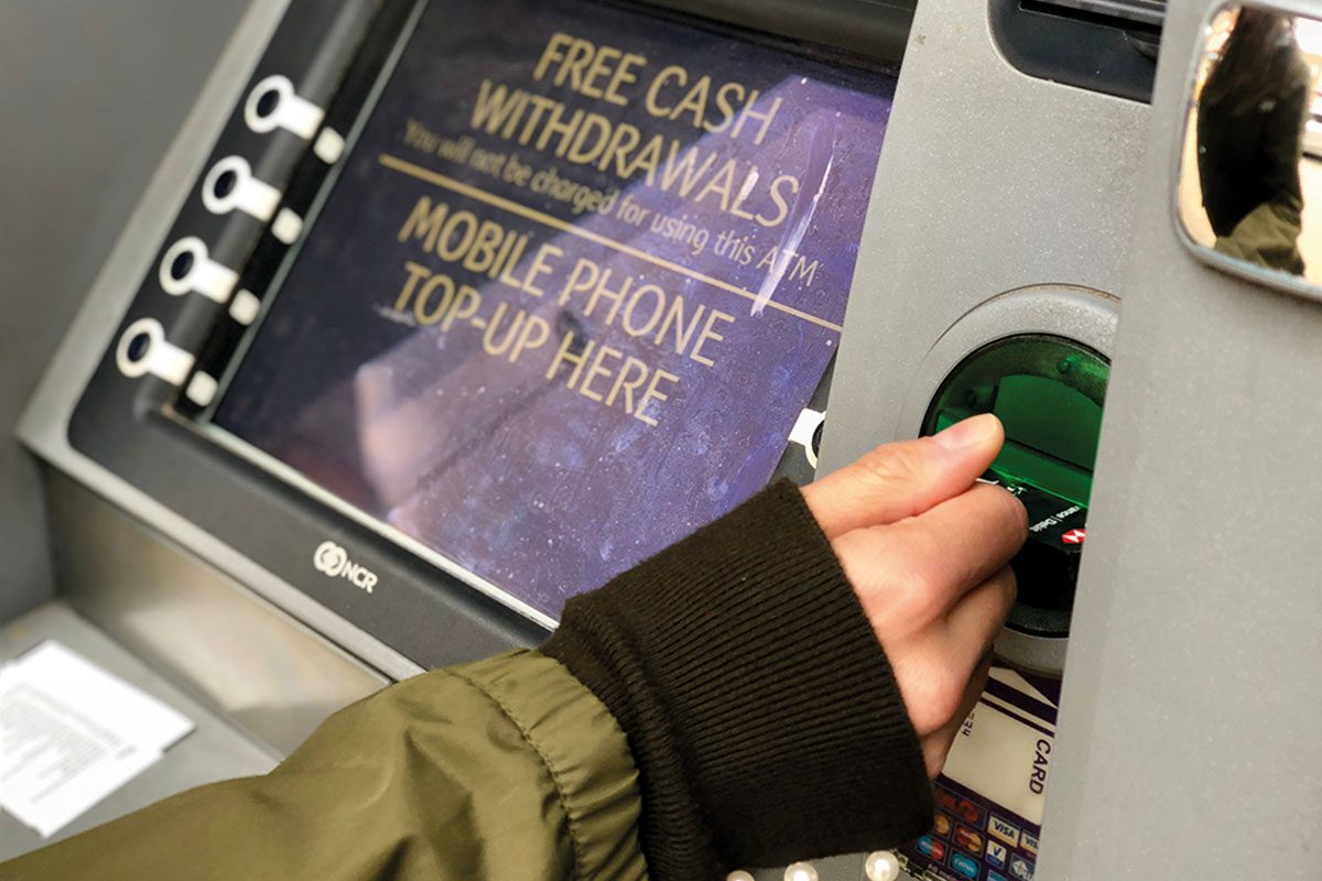 Person at a cash point