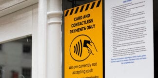 Contactless & card payment only sign