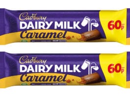Price-marked Caramel bars