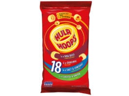 Snacks slash plastic Hula Hoops variety pack
