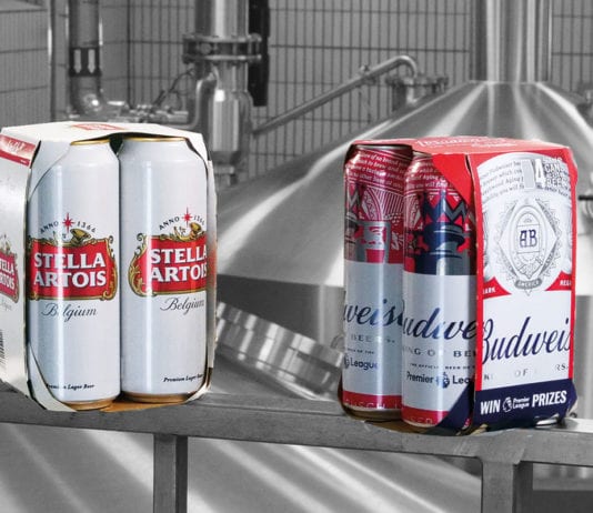 Budweiser bolsters eco-credentials Plastic rings were removed from Budweiser, Bud Light and Stella Artois packs.