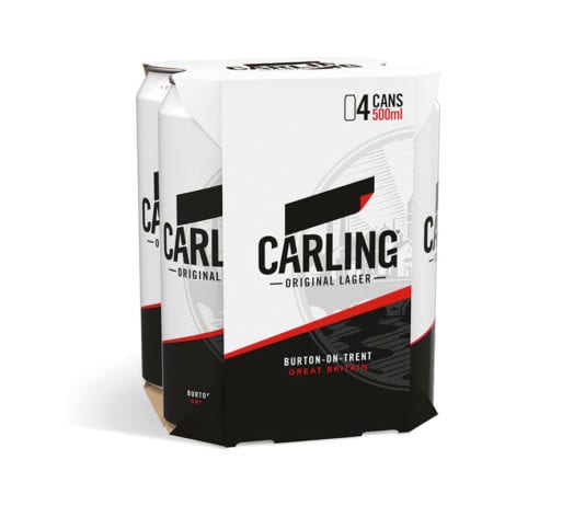 Ringing the changes Carling 4 pack with card packaging