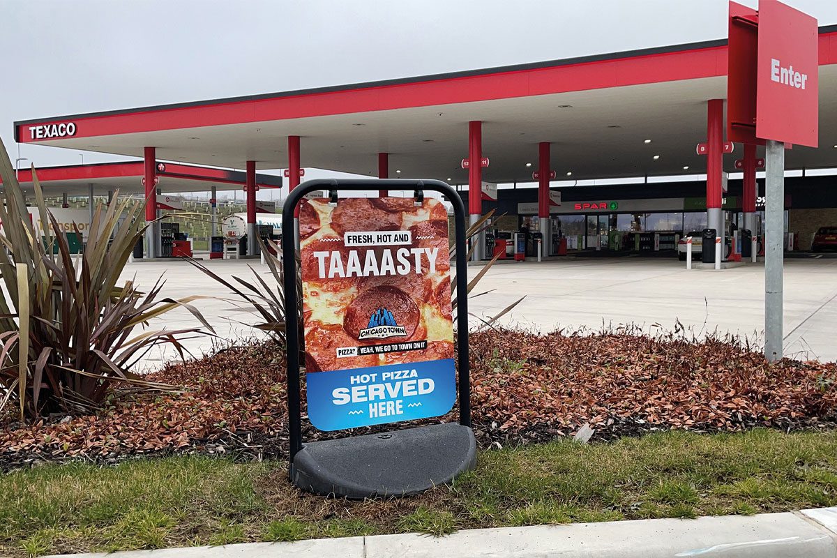 Dr Oetker signage at forecourt