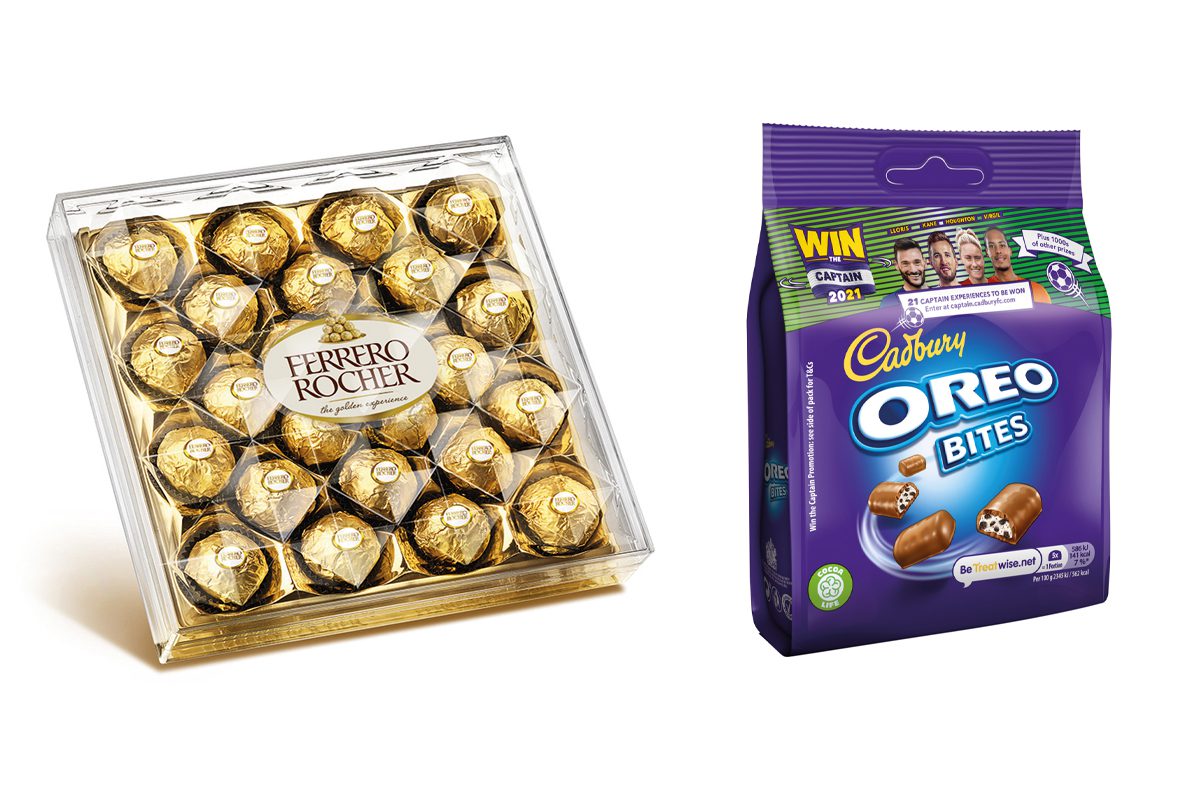 Ferrero and Cadbury chocolates