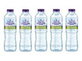 Big plastic promise Highland Spring bottles