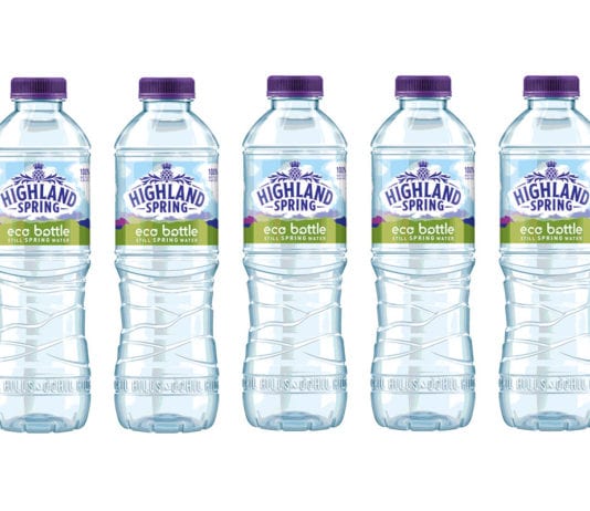 Big plastic promise Highland Spring bottles