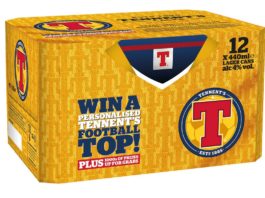 Footie promo for off trade Tennent's Original supporters pack with promotional info