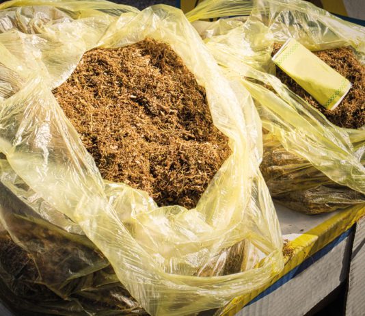 No break from illicit tobacco trading Tobacco in bags