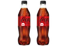 2 bottles of Coca Cola Zero Sugar against a white backgroun.